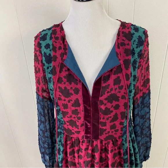 Matilda Jane A Little Party Dress Swiss Dot Color Block Long Sleeve Dress Size S - Picture 12 of 16